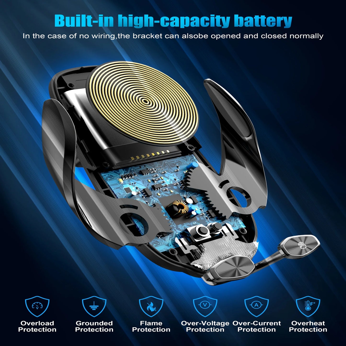 Wireless Car Charger 15W Fast Wireless Charger for Car Auto Clamping, Fit for Iphone 15 14 13 12 11 Pro Max Xs, Samsung Galaxy S23 Ultra S22 S21 S20 S10 S9 Note 9